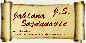 Jablana Sazdanović vizit kartica